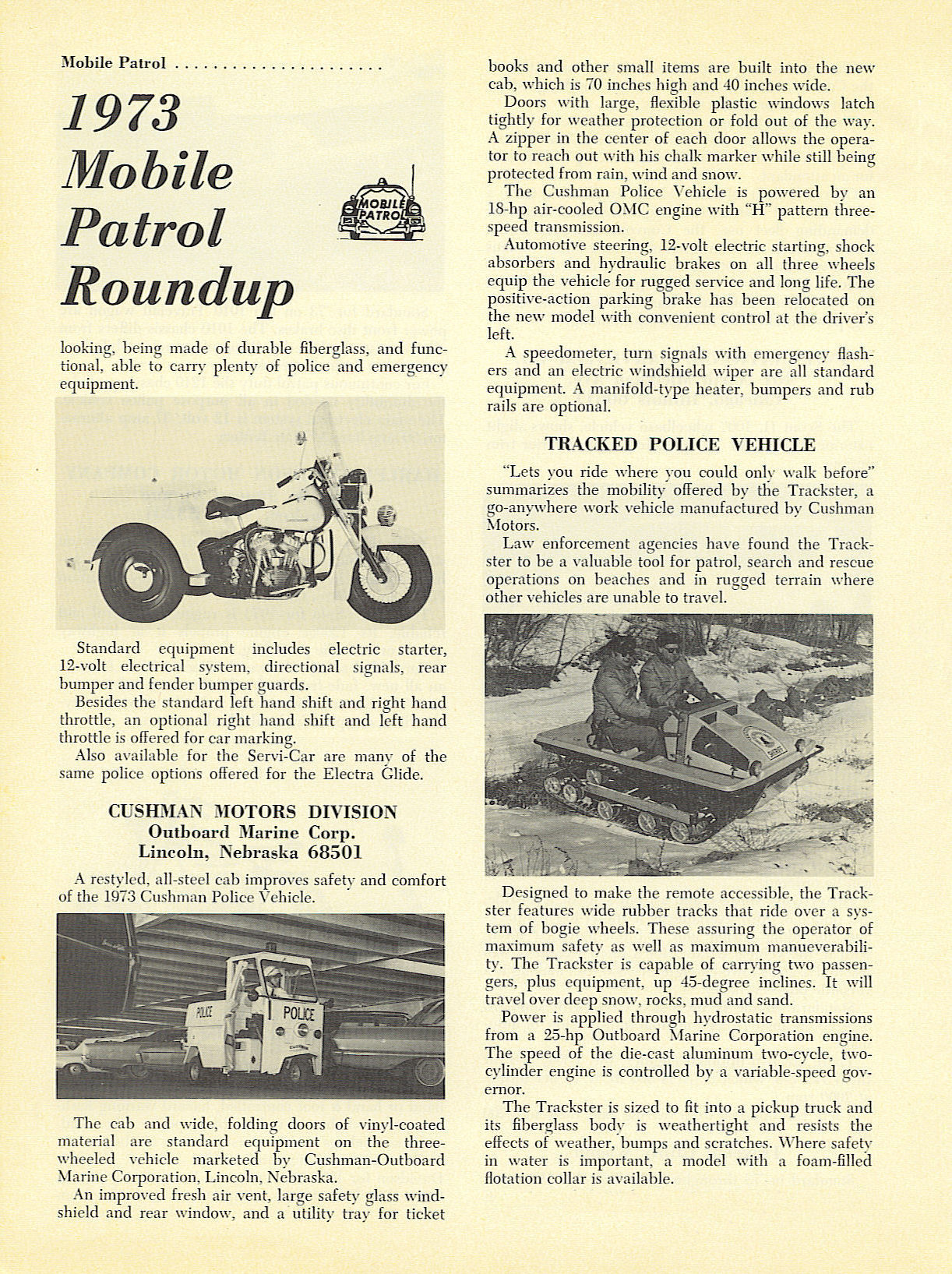 1973 Police Vehicles Booklet Page 7